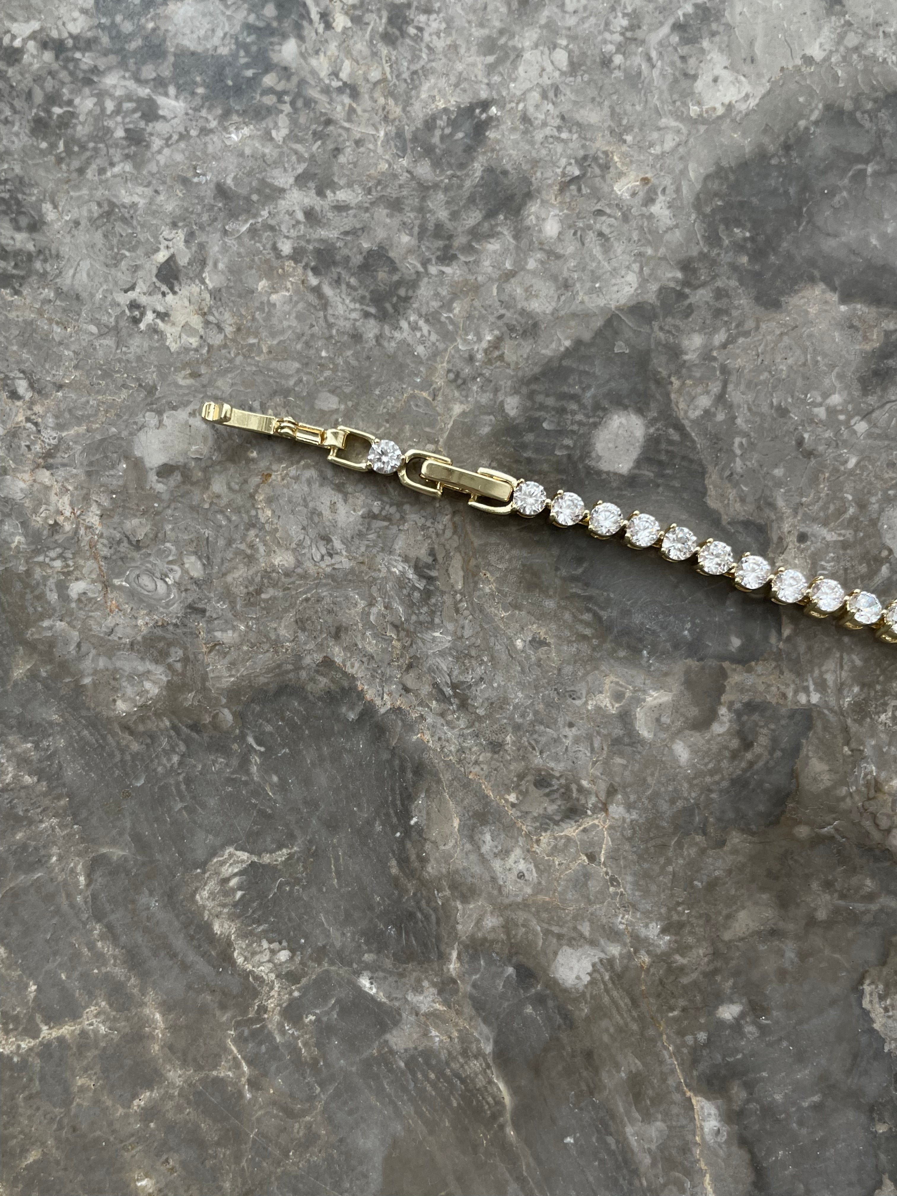 SHINE - 14k vergoldet Tennis Armband